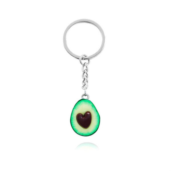 Avocado Herzförmiger handgefertigter Keramikschlüsselbund