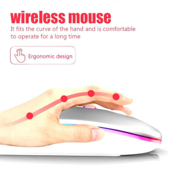6 Farben Bluetooth Wireless Dual Mode Maus Weiss oder Gold – Bild 4