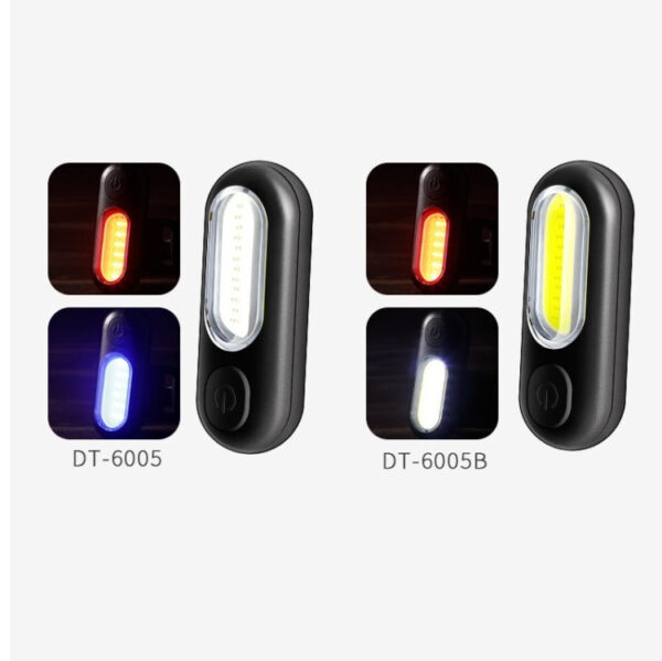 USB Wiederaufladbares Rücklicht Mountainbike Nacht WARNUNG LED-Licht, Farbe: 6005 Rotes blaues Licht – Bild 2