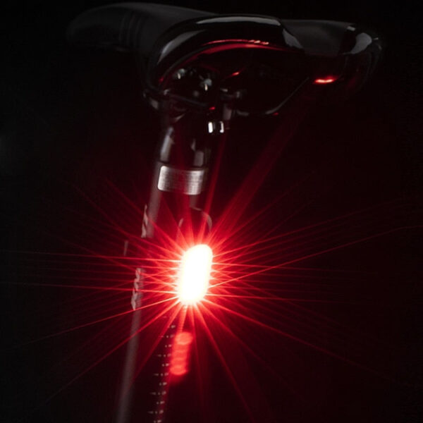 USB Wiederaufladbares Rücklicht Mountainbike Nacht WARNUNG LED-Licht, Farbe: 6005 Rotes blaues Licht – Bild 6