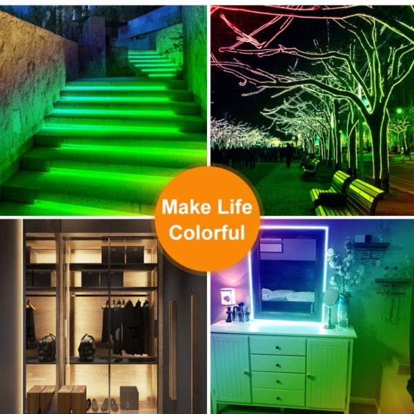 5M LED-Lichtstreifen 16 Farbfernbedienung RGB-Lichtgurt USB-Symphonie Neon – Bild 7