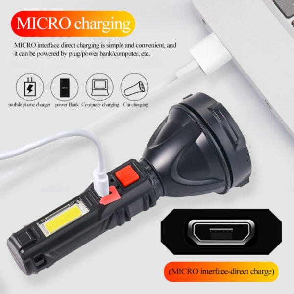 COB-Arbeitslicht-Long-Shot-USB-Strong-Taschenlampe – Bild 2