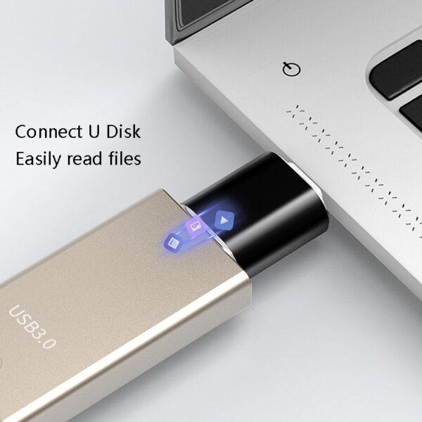 USB 3.0 Buchse zu USB-C / Typ-C-OTG-Adapter (Grau) – Bild 3