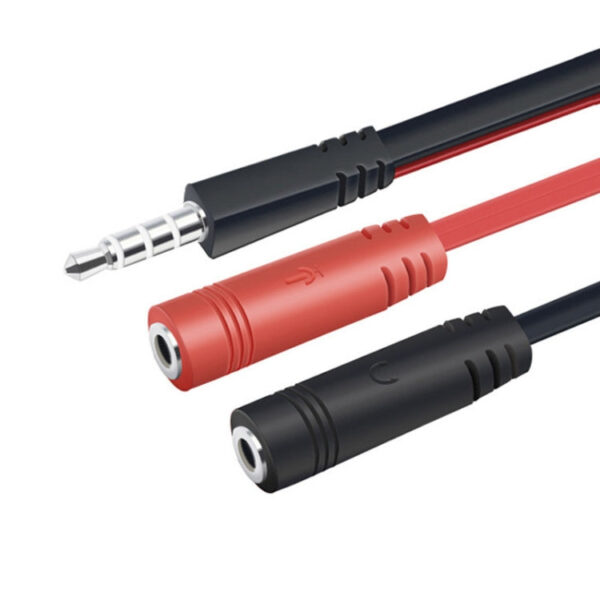 20 cm 3,5 mm Auto Audio Computer Headset Mikrofon 2 in 1 Adapterkabel (vernickelt) – Bild 2