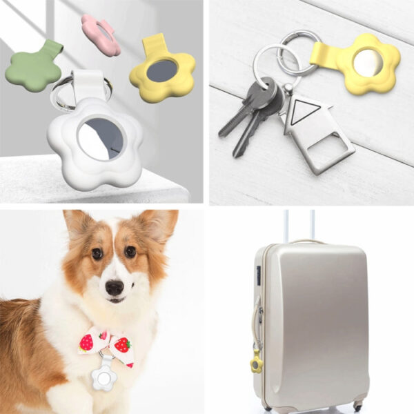 Für Apple Air Tag AT03 Tracker Case Schlüsselanhänger-Abdeckung Schwarz – Bild 5