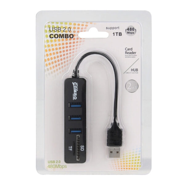 2 in 1 USB 2.0 480Mbps 3 Port USB + Micro SD/T-FLASH SD/SDHC/SDXC Kartenleser – Bild 5