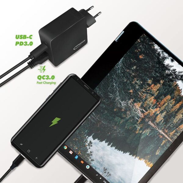 Netzteil Adapter, 1x USB-C PD Port & 1x USB-A QC Port, 18W – Bild 6