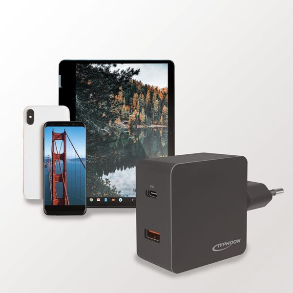 Netzteil Adapter, 1x USB-C PD Port & 1x USB-A QC Port, 18W – Bild 4