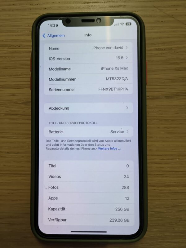 Apple iPhone Xs Max, Space Gray, 256GB mit Originalschachtel – Bild 4