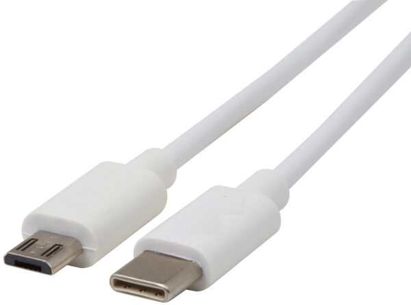 USB-C auf Micro USB Kabel 1m Weiss – Bild 2