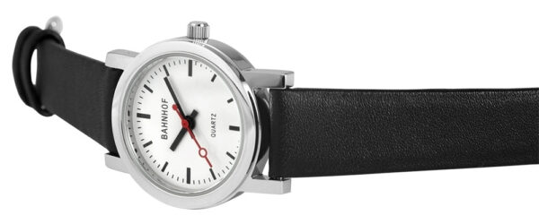 Bahnhof Damenuhr mit Echtlederarmband – Bild 2
