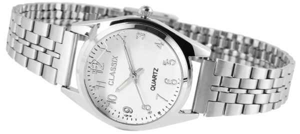 Clasixx Damenarmbanduhr mit Metallband, silberfarben – Bild 2
