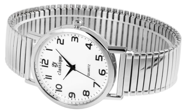 Classique Herrenuhr mit Zugarmband, Edelstahl – Bild 2