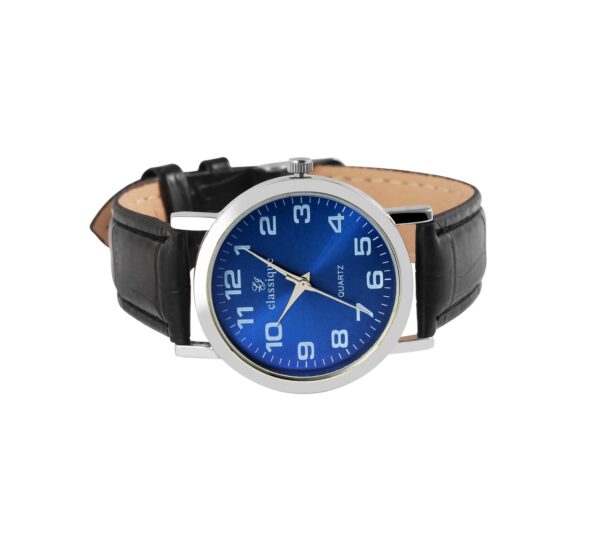 Classique Herrenuhr mit Lederimitationsarmband – Bild 6