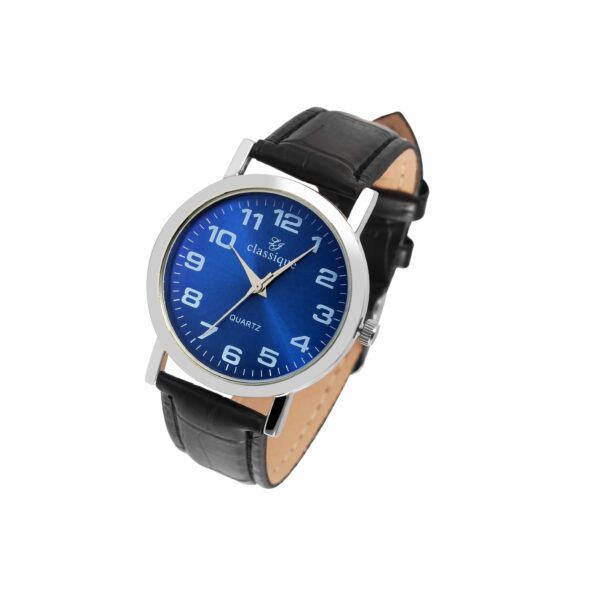 Classique Herrenuhr mit Lederimitationsarmband – Bild 5
