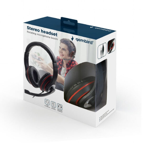 Gembird Stereo-Headset MHS-03-BKRD – Bild 2
